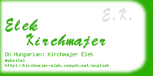 elek kirchmajer business card
